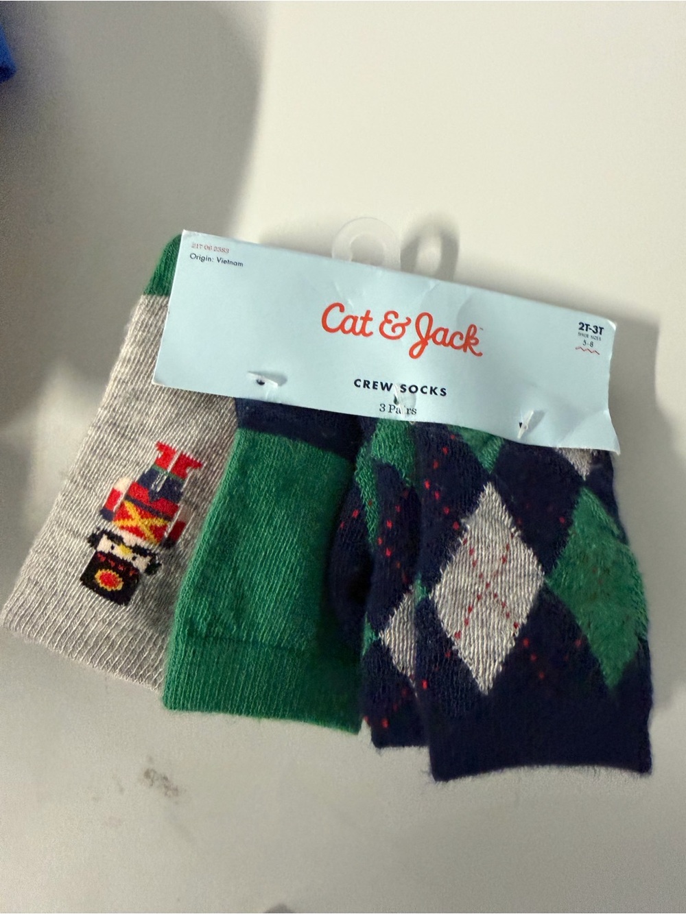 Cat and jack Kids Crew Socks - Navy, Green, Gray 2T-3T shoe size 5-8 nwt